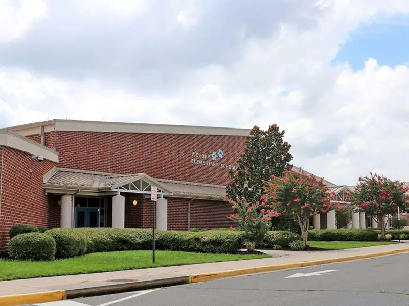 Victory Elementary School building entrance