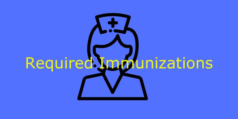 Photo of a Nurse with Immunization Requirements over it.