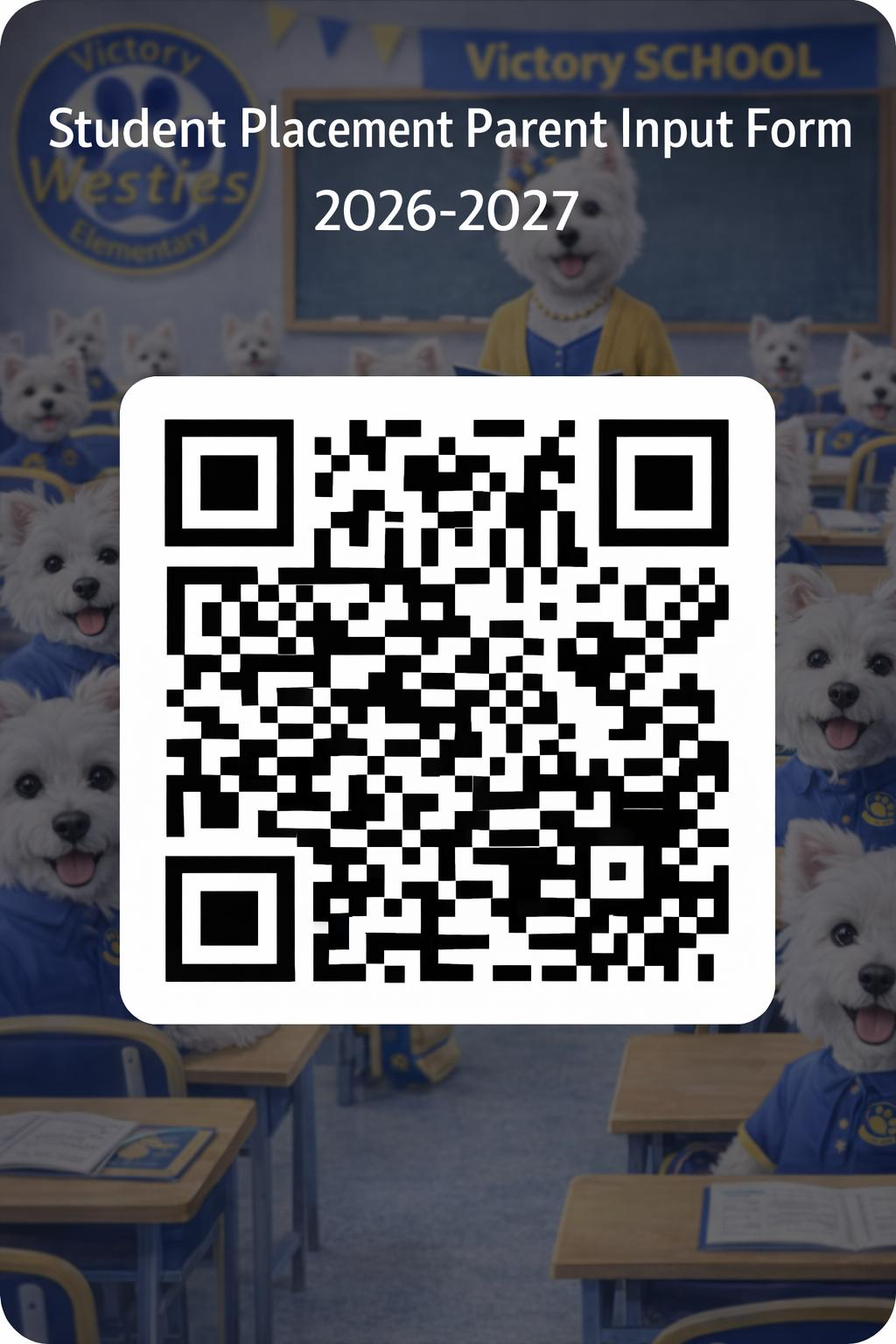 Scan this code to access student placement parent survey